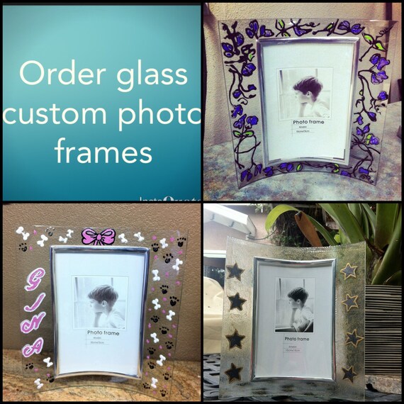 Hand Painted Custom Glass Photo Frame