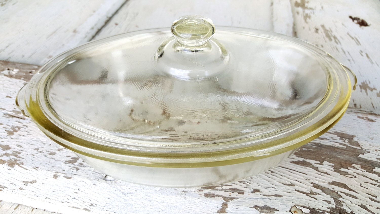 Vintage Glasbake Oval Casserole Dish With Lid