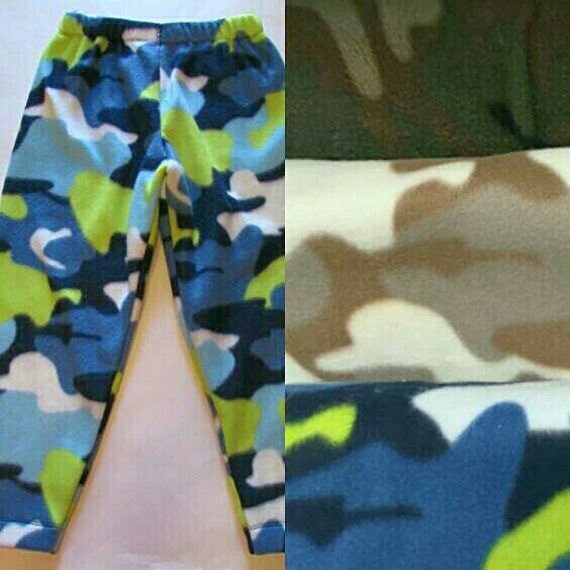Camo fleece pants, fleece pajama bottoms, fleece pants, warm pants, 3 camo colors, fleece pajamas, boys pajamas, men's pajamas