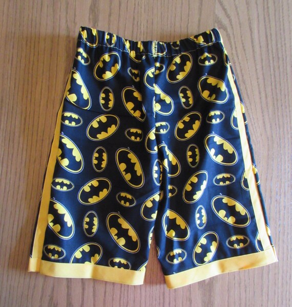 Batman forever shorts / cotton / yellow edge / elastic waste / back pocket