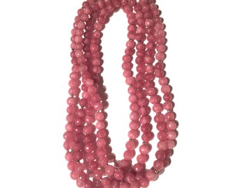 Blush Jade Double Wrap Beaded Necklace