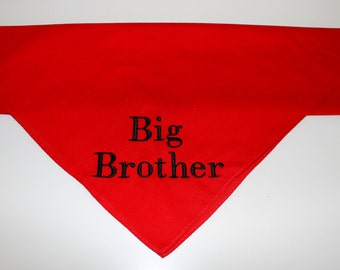 Big Brother/Big Sister Embroidered Dog Bandana, Pregnancy Annoucement, Baby Announcement
