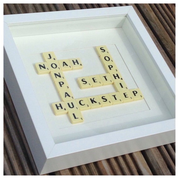 Personalised Scrabble wall art Custom Wedding gift Scrabble