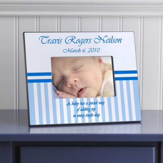 Items similar to Personalized picture frames baby boy monogrammed