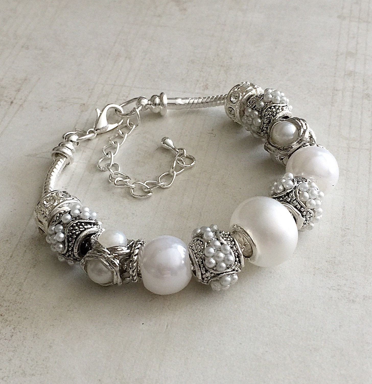 June Birthstone Bracelet Pearl Bracelet by BellaBoutiqueCrafts