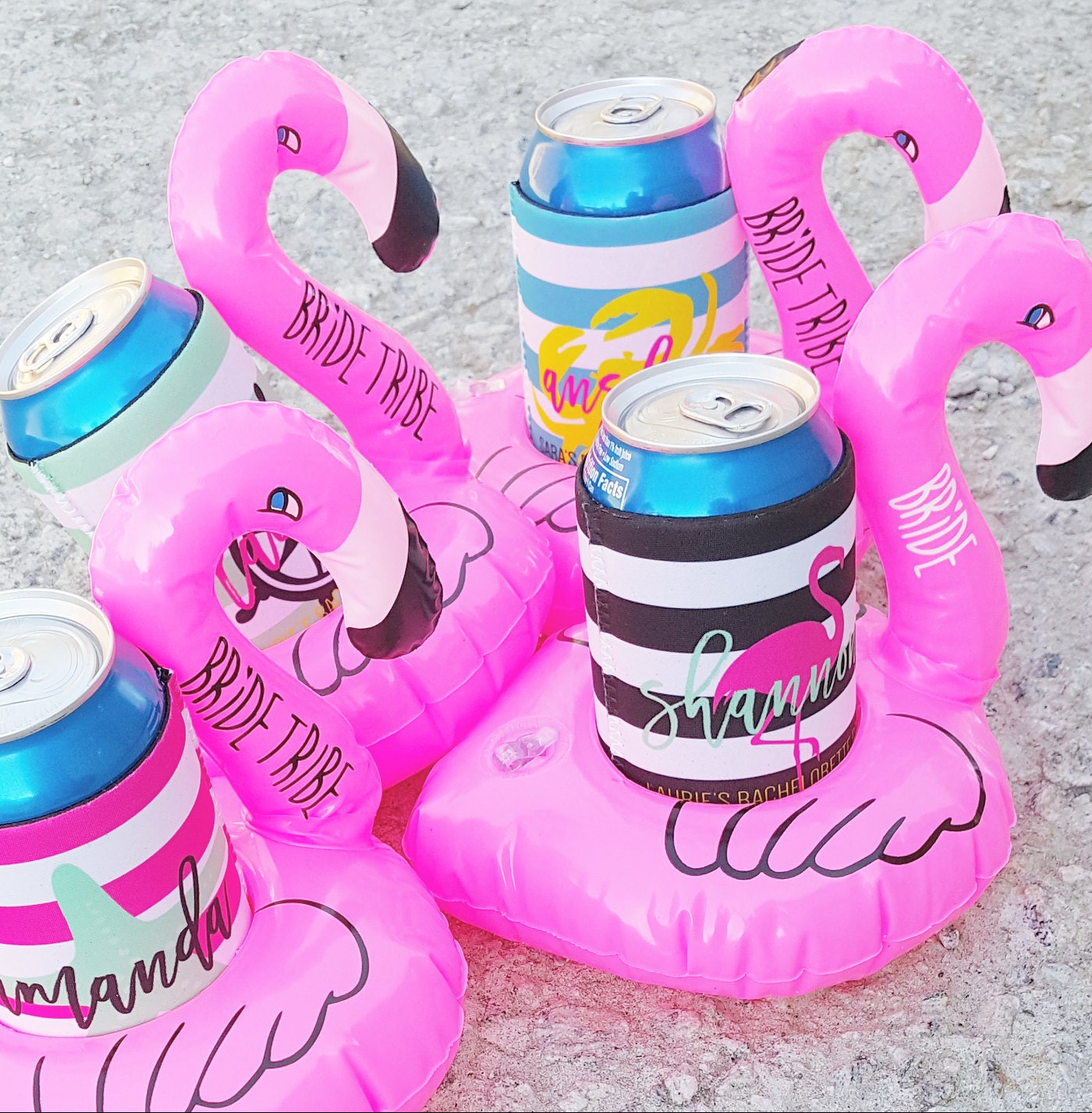 Bachelorette Flamingo Drink Floats Bride Tribe by ThreeTwo1