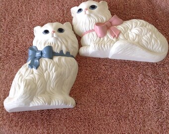 Vintage Homco Persian Cats Wall Decor.