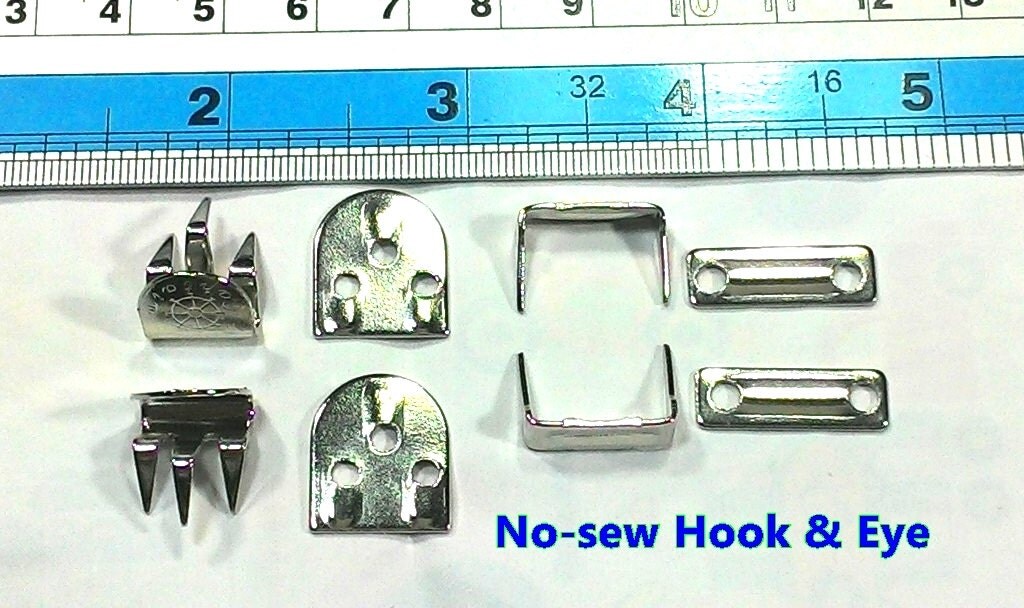20 sets Nosew Hook & Eye Closure Fastener for Jeans Pants