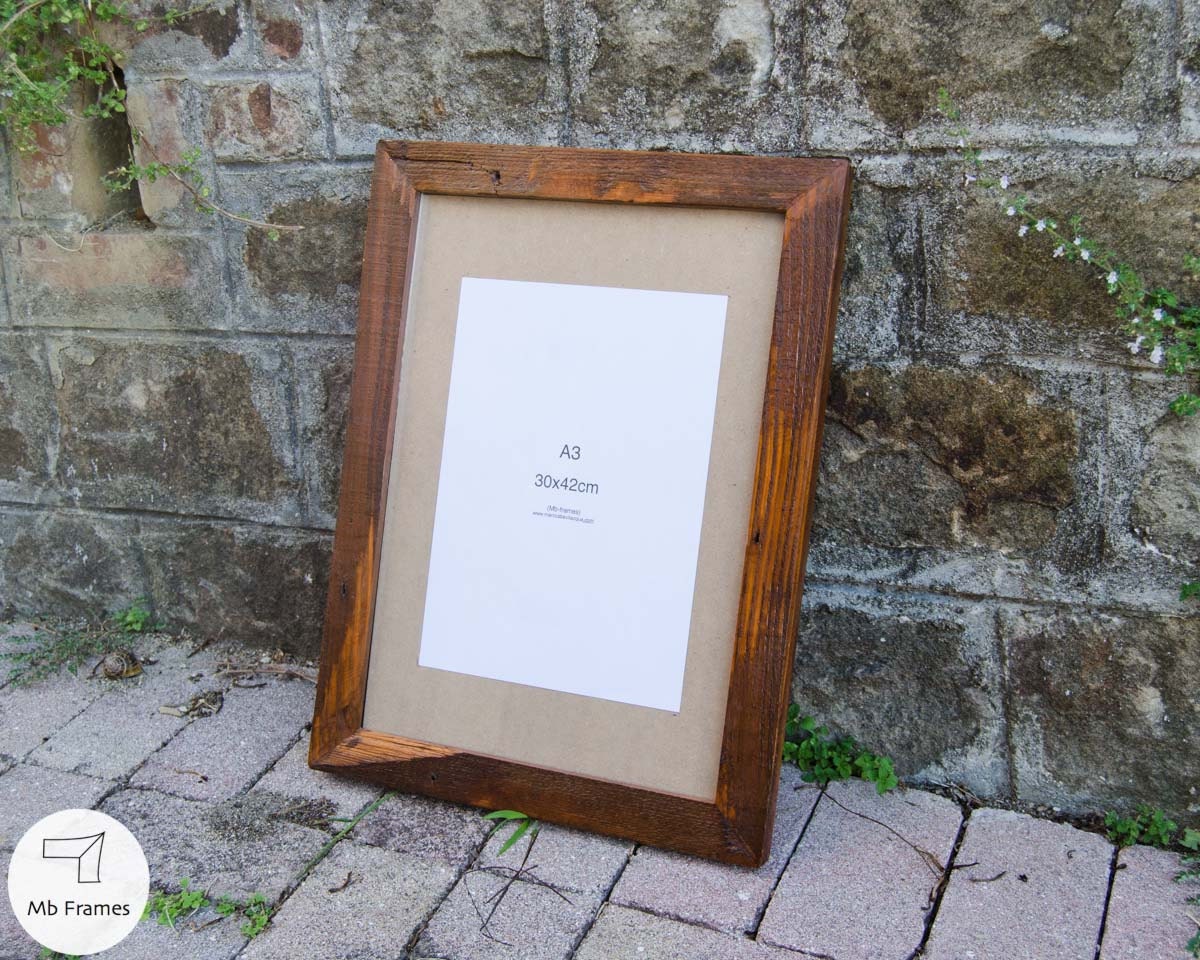 Rustic picture frame A3 standard size Vintage wood