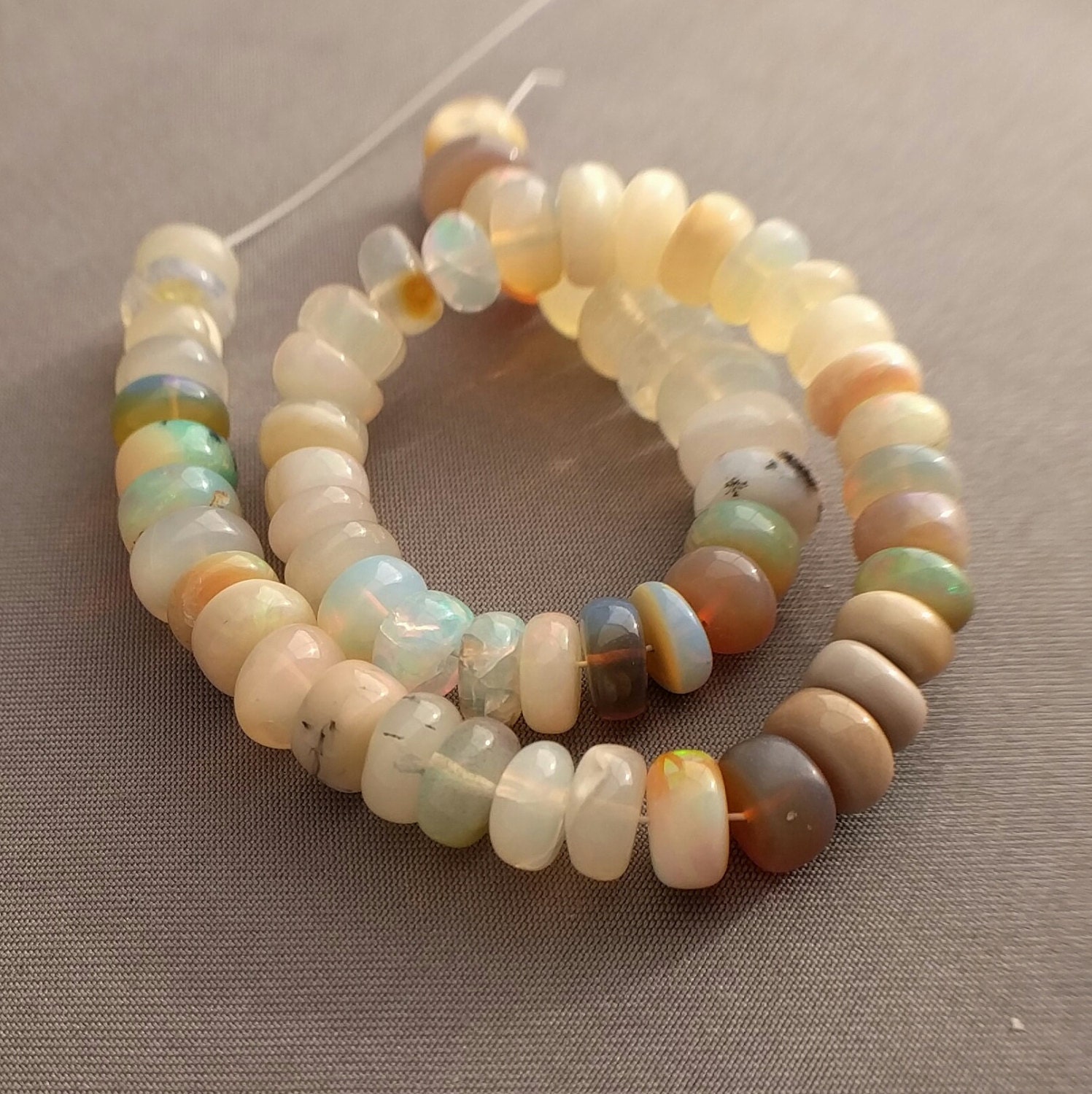 Opal Beads 52ct Natural Ethiopian Opal 6-7mm Smooth Button