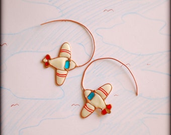 Airplane earrings, Planes, Aviation, Sky earrings, Stewardesses.