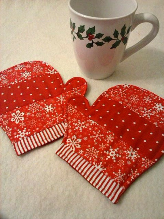 Mitten Mug Rugs Christmas Mug Rugs Christmas Coasters