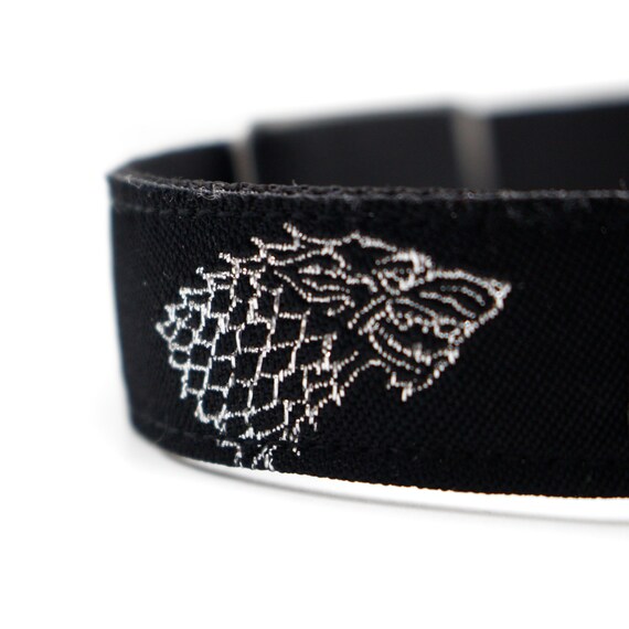 Game of Throne Stark Wolf Black ver Personalized Dog Collars