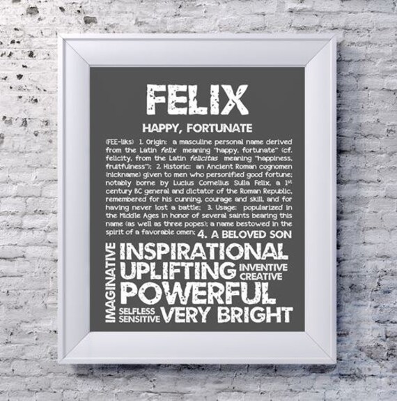 FELIX Personalized Name Print / Typography Print / Detailed