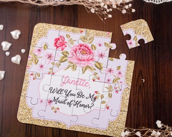 Will you be my Bridesmaid Puzzle Vintage Wedding Bridesmaid Proposal Asking Bridesmaids Wedding Invitation