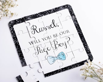 Will You Be My Ring Bearer Puzzle Invitation Personalized Page Boy Ask Ring Bearer Page Boy Any TITLE