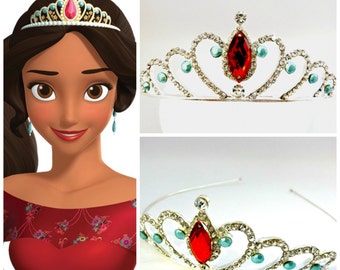 SALE ELENA Of Avalor Crown Headband, Elena Of Avalor Tiara,Elena Of Avalor Metal Rhinestone Tiara, Elena Costume ,Princess Elena Party