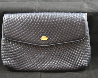 Vintage Navy Blue Quilted Purse