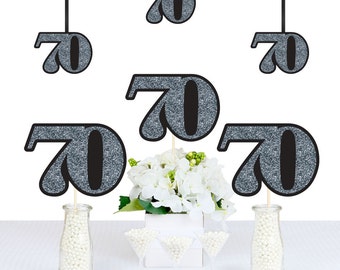 Adult 70th Birthday - Silver - DIY Birthday Decorations Party Essentials - 20 Count