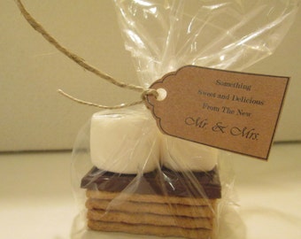 S'More Wedding Favor BAGS! Classy, Inexpensive, Unique Favor! Clear, Food Safe, Perfect Size: 8x4x2!