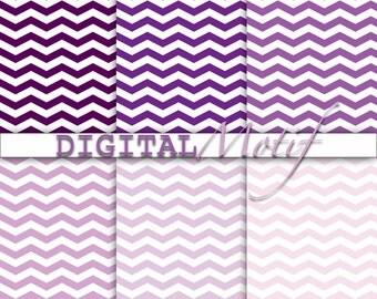 Purple Digital Paper, Instant Download Chevron, Printable Paper, Digital Download - 300 PPI - JPG