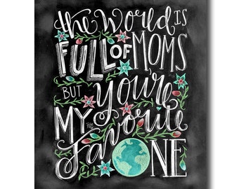 Mothers Day Card Mothers Day Gift Chalkboard Card