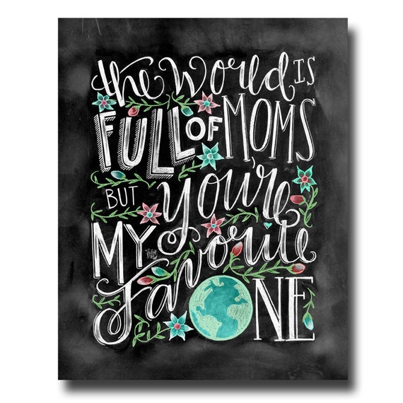 Mom Gift Chalk Art Mothers Day Gift Chalkboard Art Floral