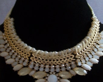 gold plated rhinestone necklace