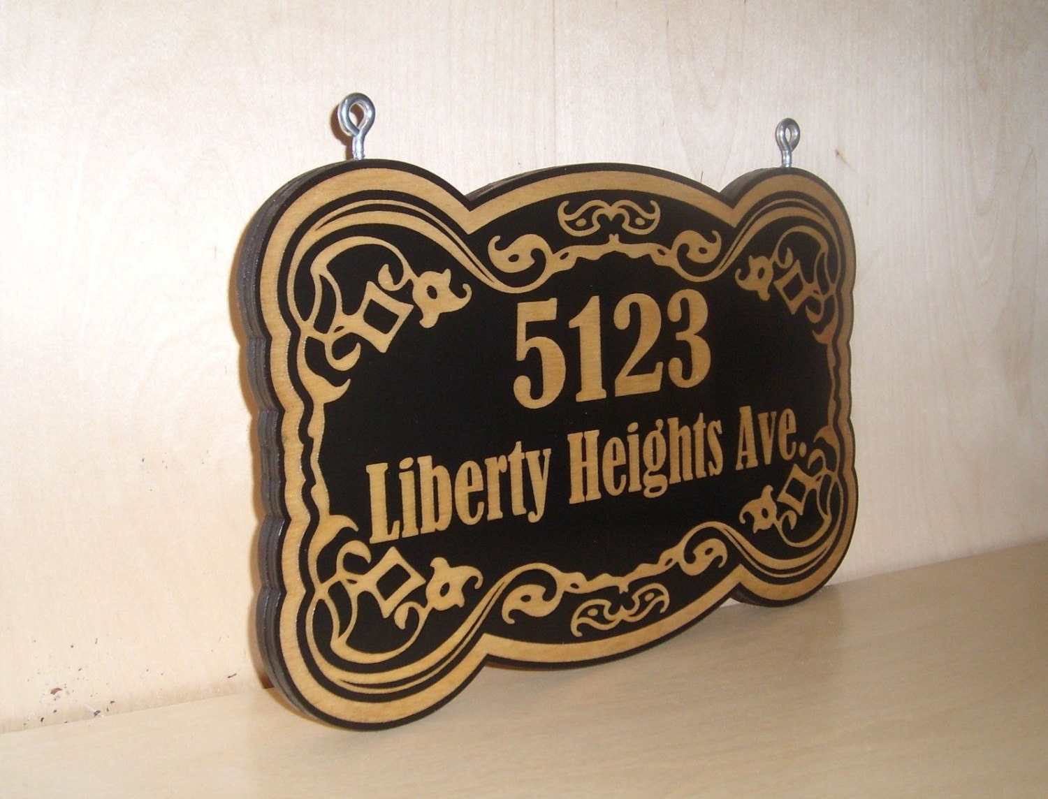 Personalized Wood Sign for Mailbox post.Numbers.Street