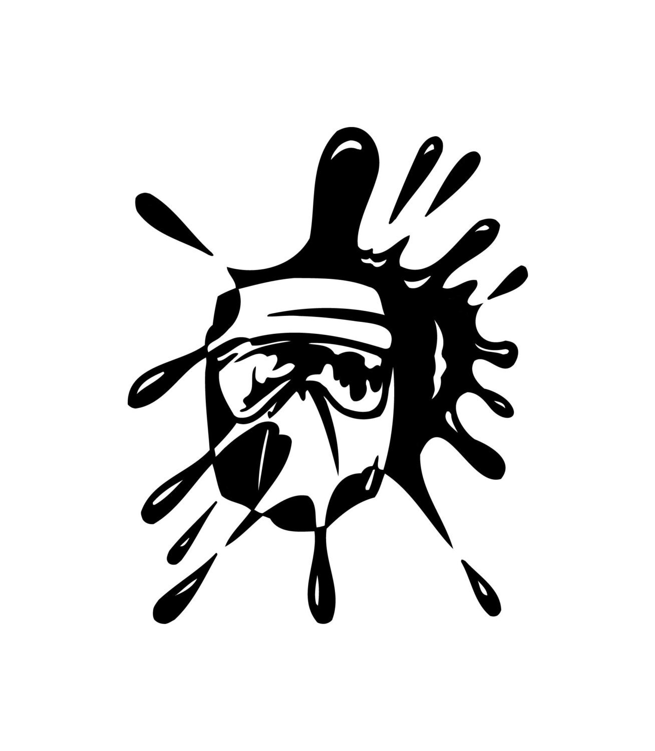 Paintball Mask Sticker in Paint Splatter Di Cut Decal