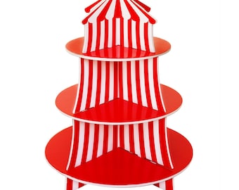 Fun Colorful Big Top Circus Carnival Theme Cupcake Display Stand Set Holds 24 Cupcakes!