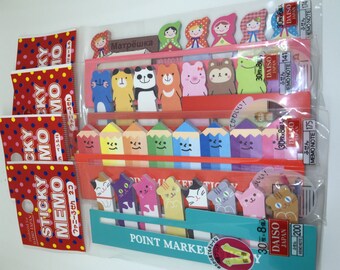 Cute kawaii japanese sticky memo point marker tabs