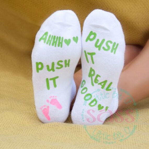 Labor and Delivery Socks Push Socks Maternity by LittleBitOSass