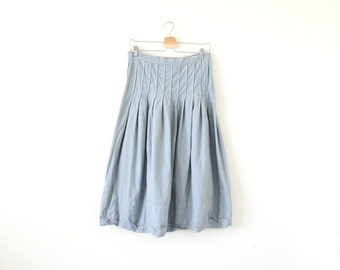 90s grey blue skirt / pleated skirt / cp shades skirt