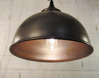 Metal Dome Pendant Lighting -lighting, pendant light, farmhouse, kitchen lighting, rustic lighting, ceiling light, rustic chandelier