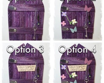 Handcrafted Fairy Door / Gnome / Pixie Door (Purple Pointed Arch)