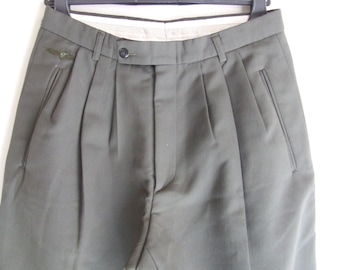 1950 Men's pants / man high-waisted trousers/vintage high waist pants/gray men's pants/vintage creased trousers/waist pleated pants