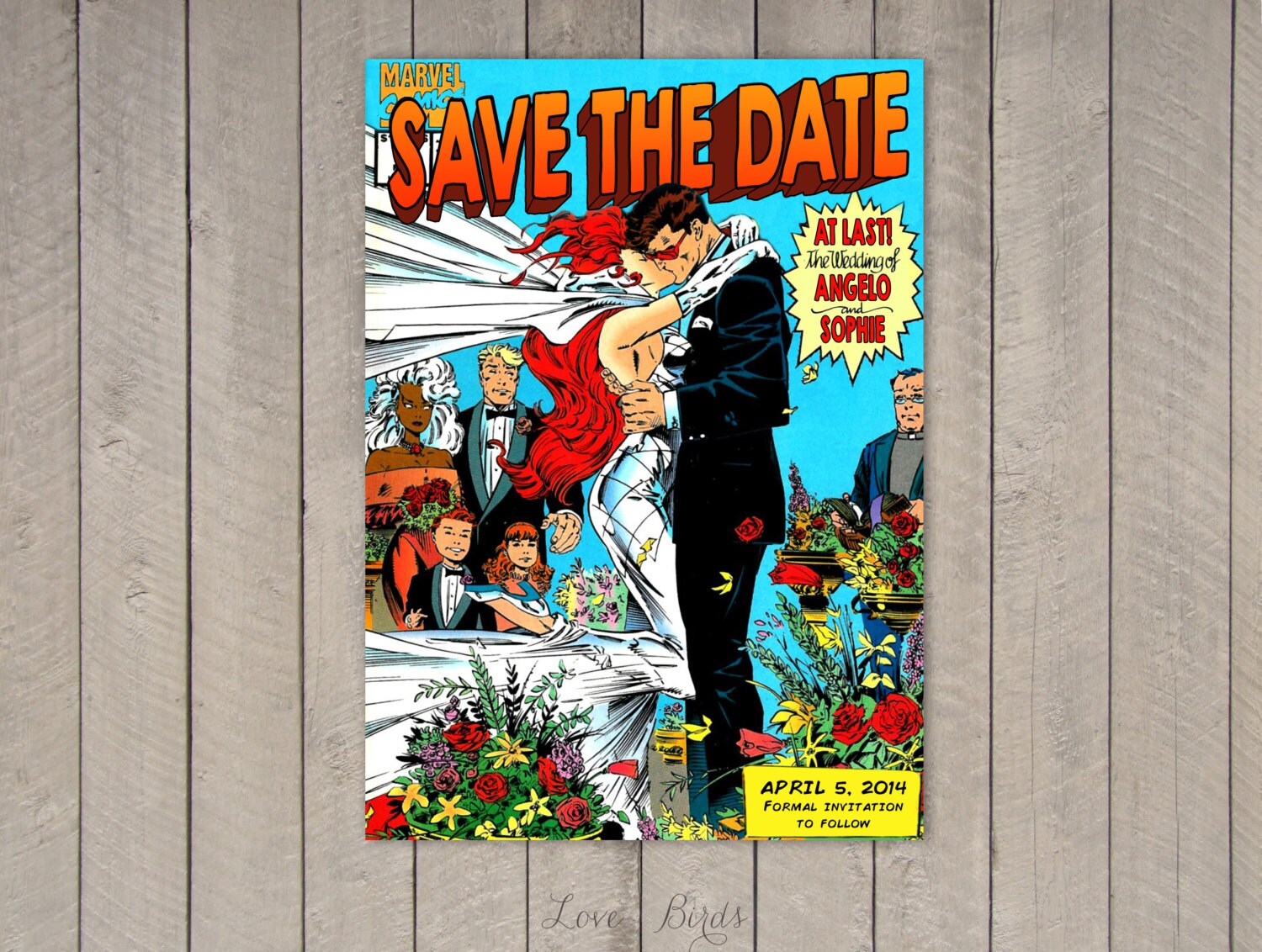 Comic Book Wedding invitation X-men Save the Date Digital