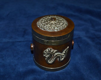 Vintage Chinese Copper and Brass Lidded Pot