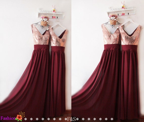 Bridesmaid Dresses Long 2016Burgundy Sequin Bridesmaid by FashionStreets | Etsy
