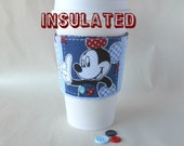 Mickey Mouse coffee sleeve, Disney cup cozy, insulated fabric drink coozie