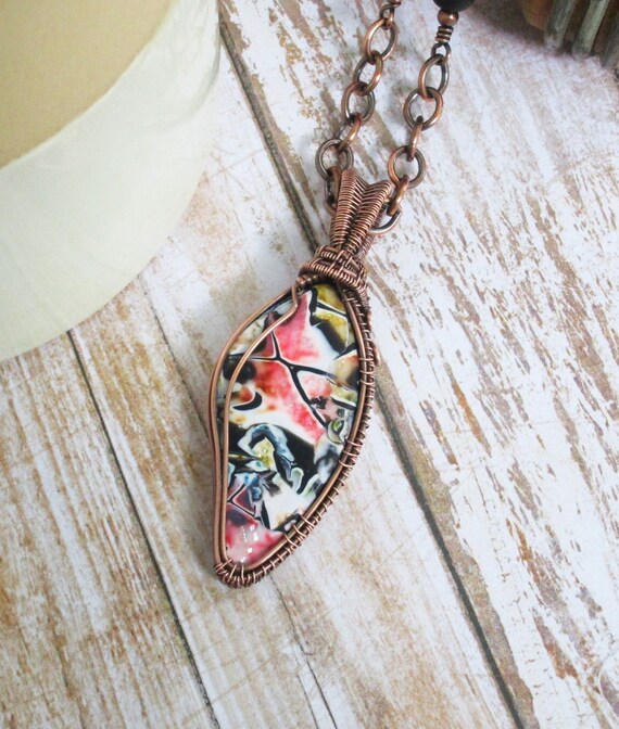 Polymer Clay Wire Wrapped Pendant Wire by FearlessCreationsbyJ