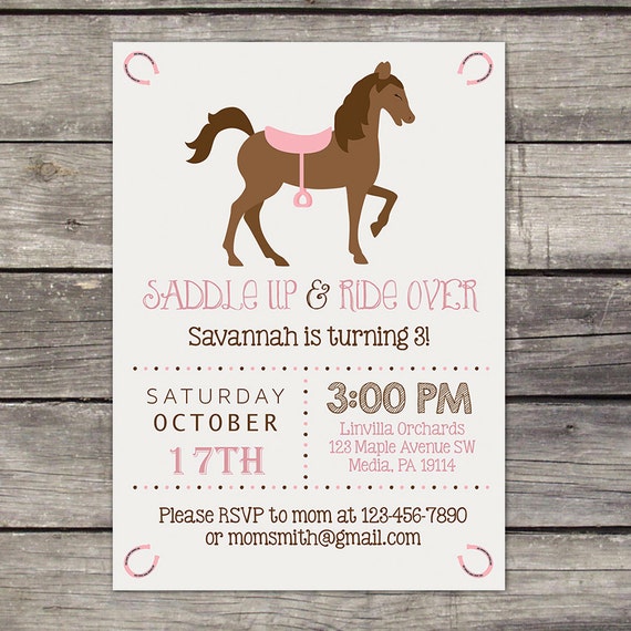 Pony Party Invitation Templates 10