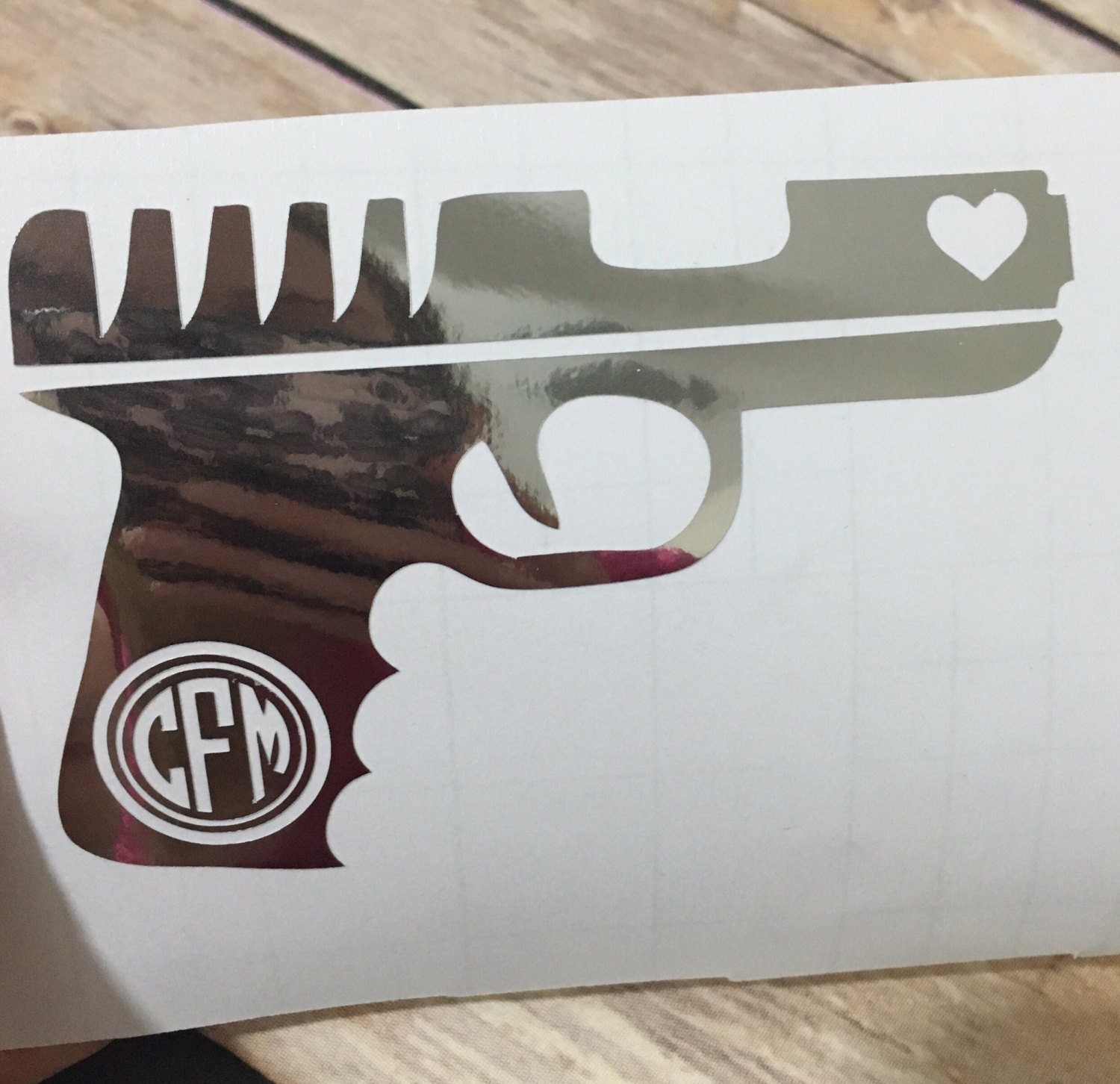 Gun Monogram Decal Monogram Gun Decal Police by FLSouthernJewels