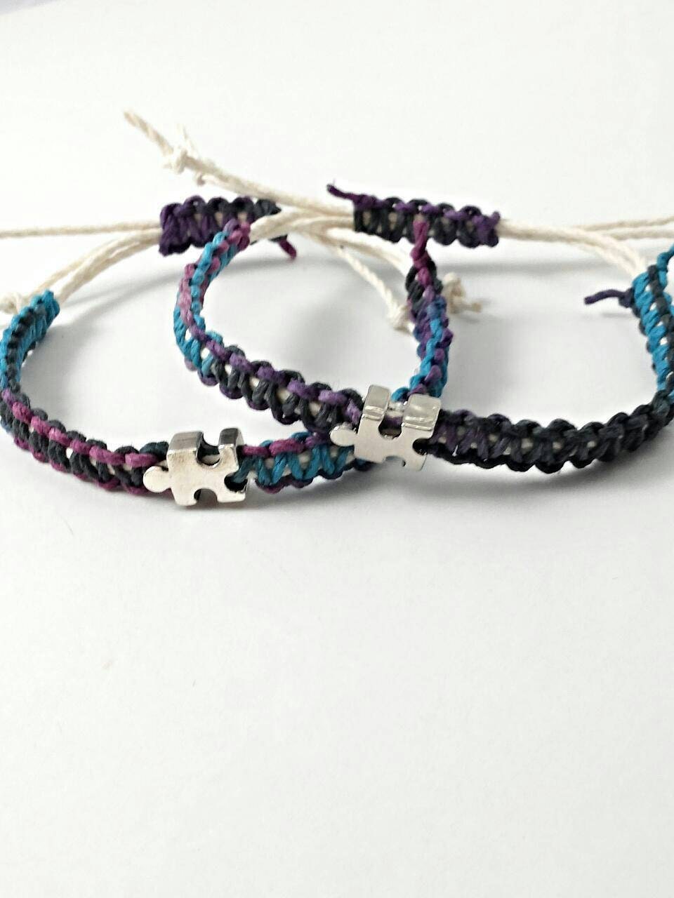 Autism bracelet autism awareness jewelry hemp by GenevasSky