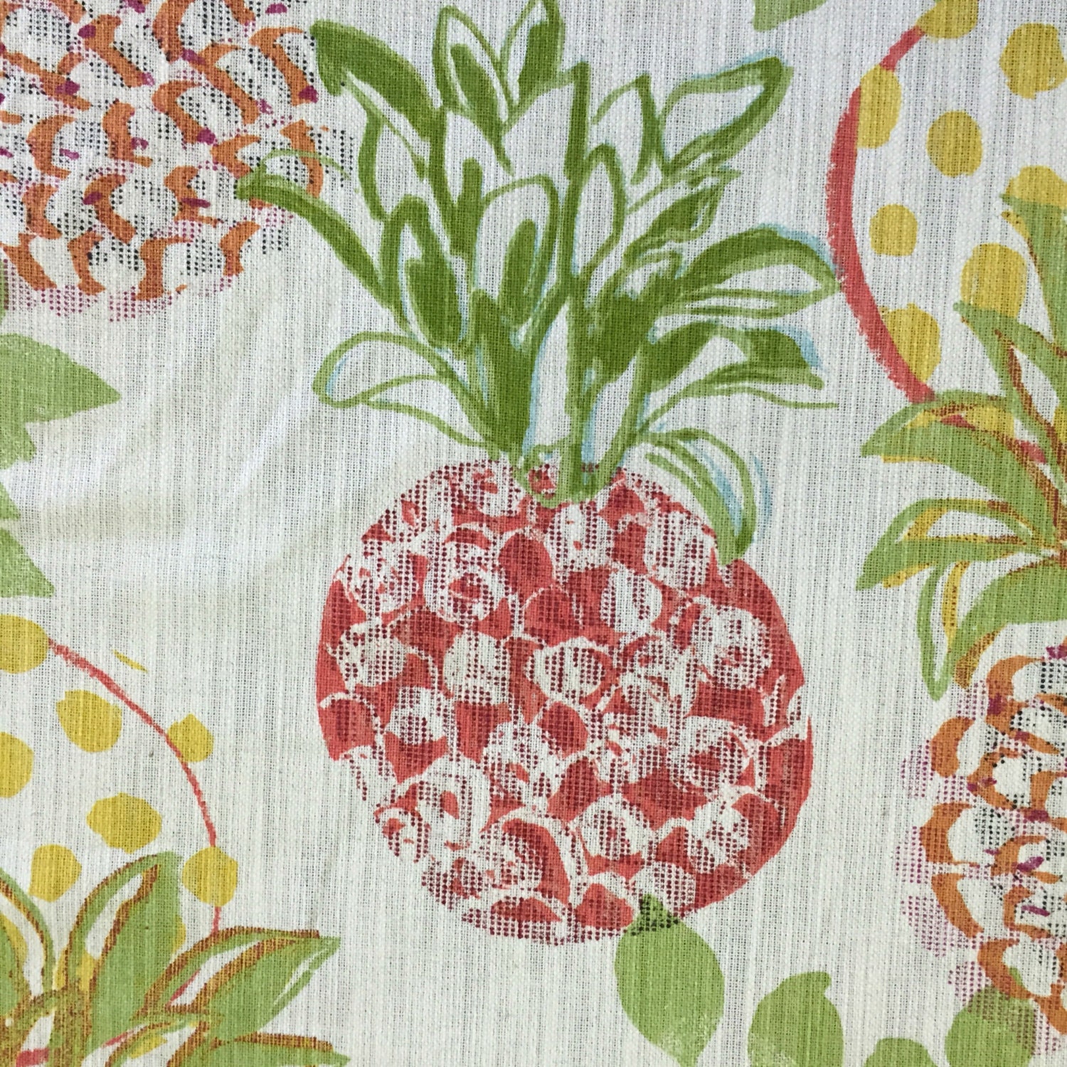 Pineapple Red Fabric By The Yard Upholstery Fabric by the