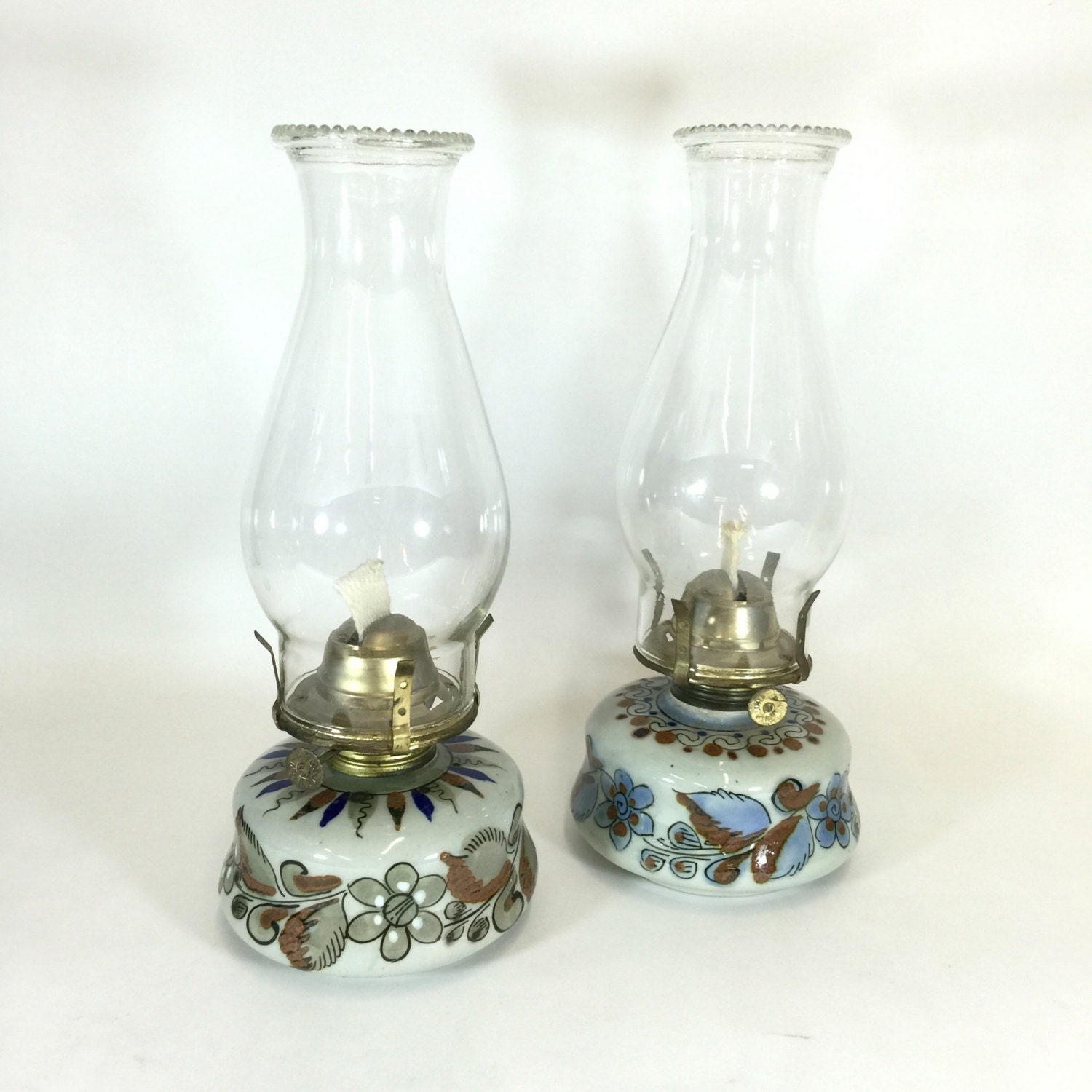 Vintage El Palomar Oil Lamps Mexican By Retroresalesandiego