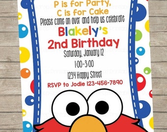 Elmo Birthday Invitation ~ Sesame Street Printable ~ Personalized ~ Digital Print Yourself ~ Elmo Birthday Party ~ Girls Boys Birthda
