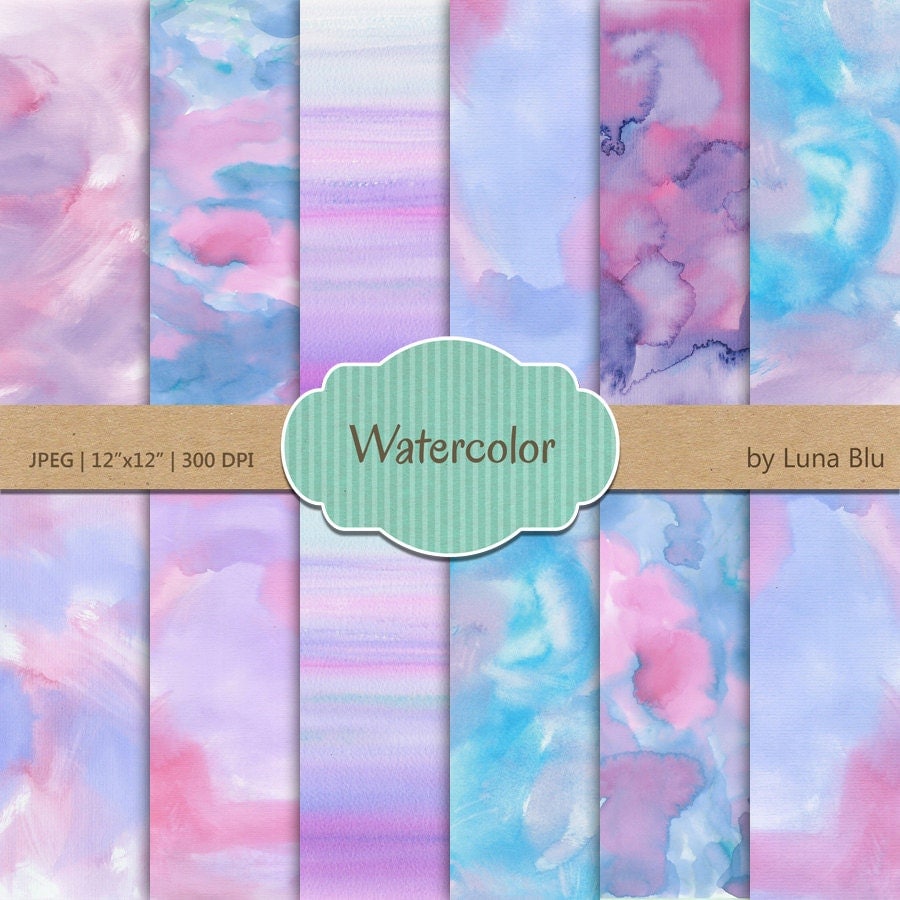 Watercolor Digital Paper: Watercolor Backgrounds