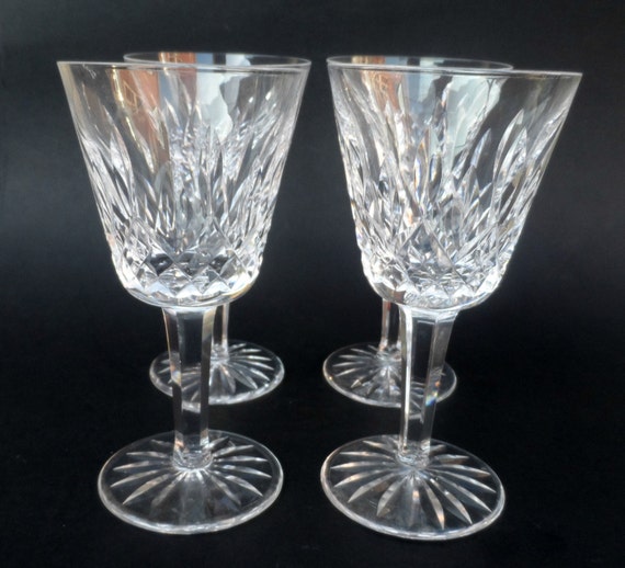 Waterford Crystal Wine Glasses Set Of 4 Vintage Irish 9650